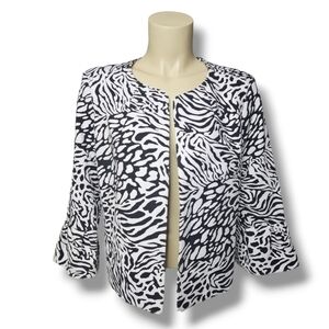 Anne Klein White & Black Blazer Jacket. Size S